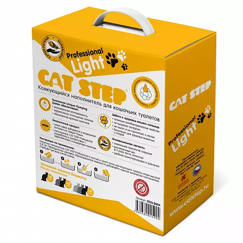 Комкующийся минеральный наполнитель CAT STEP Professional Light